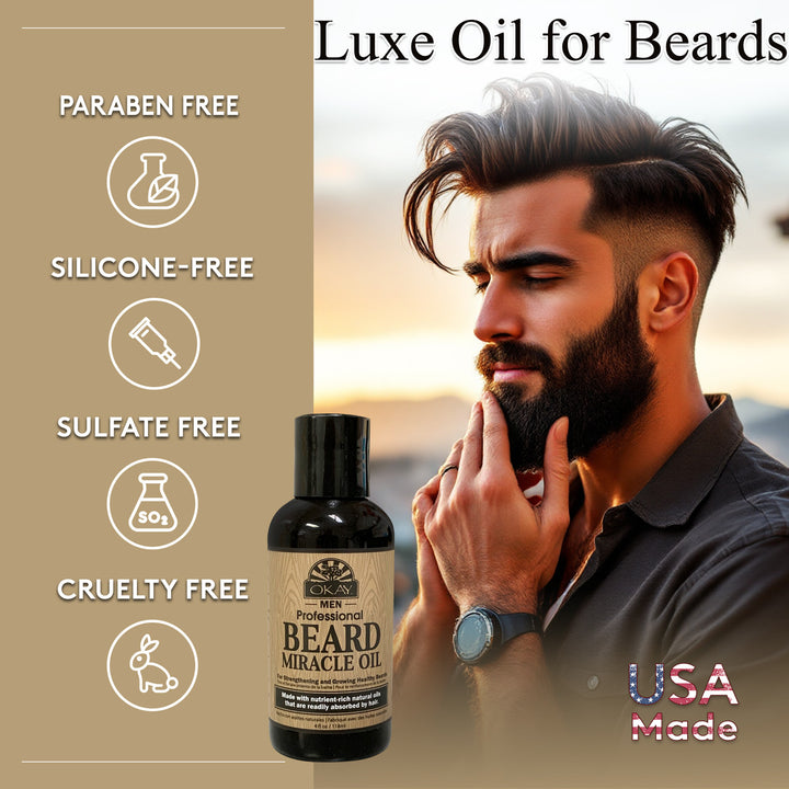 OKAY Men's Beard Miracle Oil - 4 oz / 118 ml